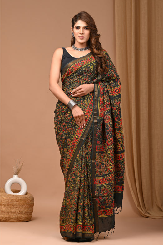 Assamese Cultural Prints Silk Saree