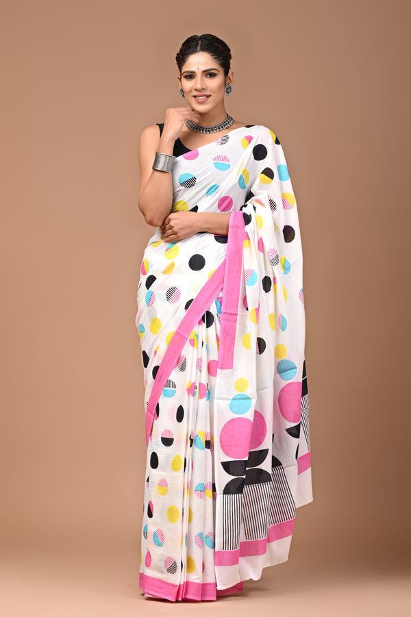 Vibrant Printed Cotton Sarees Adding Pop of Color