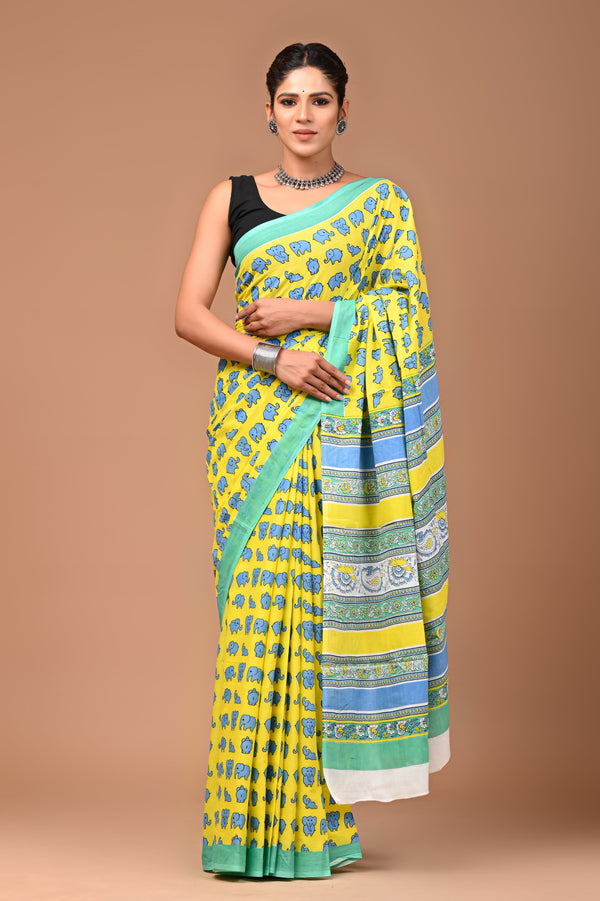 Playful Printed Cotton Sarees as Fun Fashion Finds