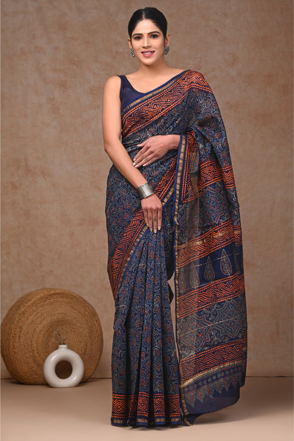 Premium Hand Block Printed Chanderi Sarees: Exclusive Designs