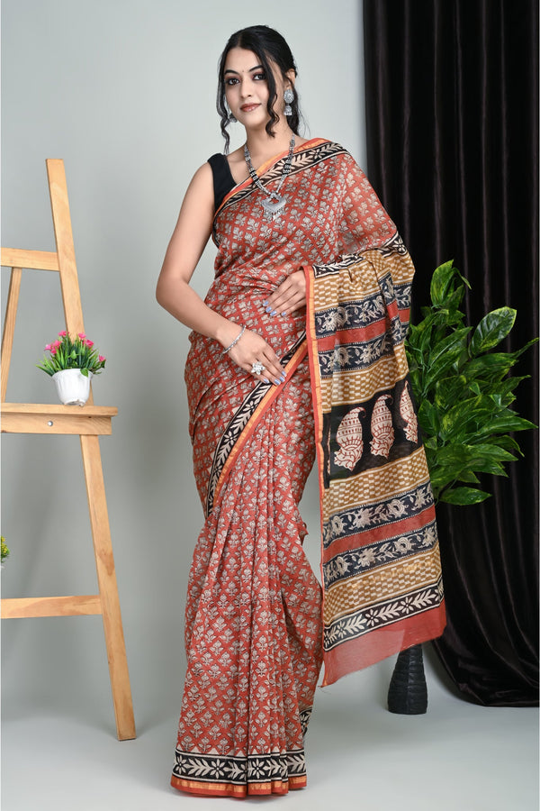 Handpicked Hand Block Printed Chanderi Silk Sarees: Exclusive Picks