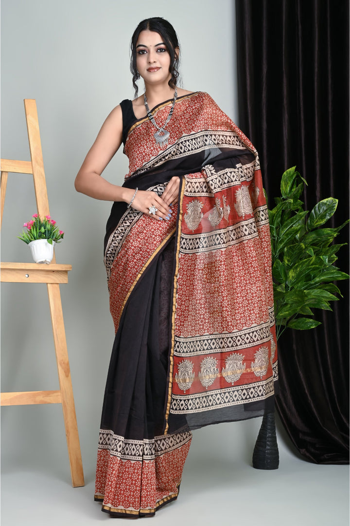 Block Print Charms: Chanderi Sarees with Traditional Block Prints