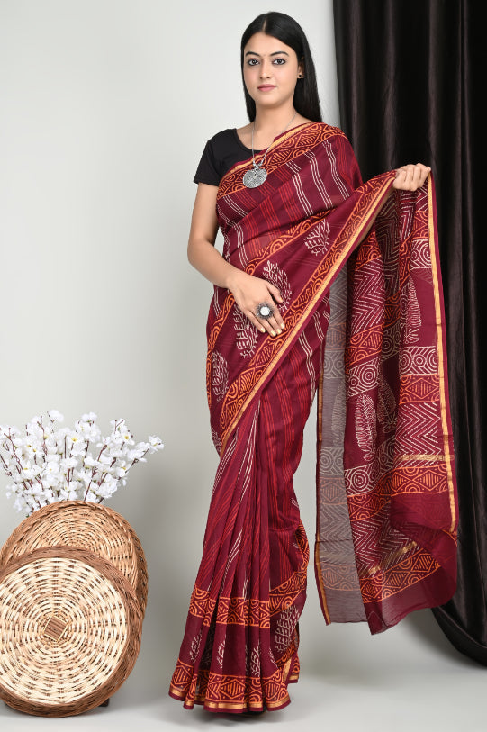 Premium Quality: Chanderi Silk Sarees Crafted with Finest Materials