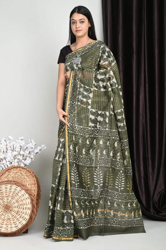 Hand Block Printed Chanderi Silk Sarees Showcase: Exquisite Displays