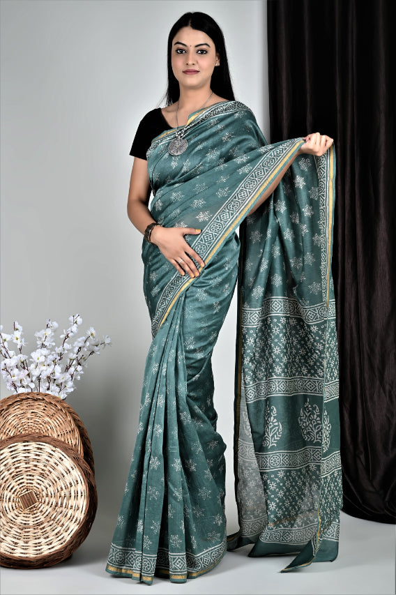 Block Print Delights: Chanderi Sarees Delighting Fashion Enthusiasts