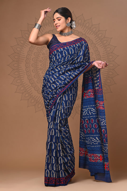 Affordable Artistry: Block Print Cotton Sarees