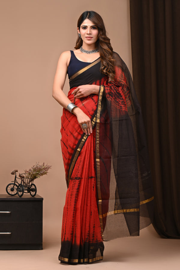 Kota Doria: Hand Block Printed Saree