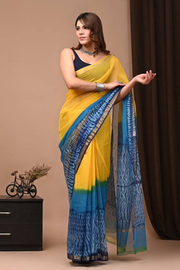 Kota Doria: Hand Block Printed Sari