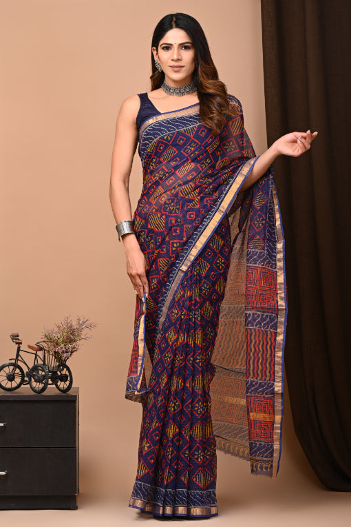 Kota Doriya: Handwoven Printed Sari