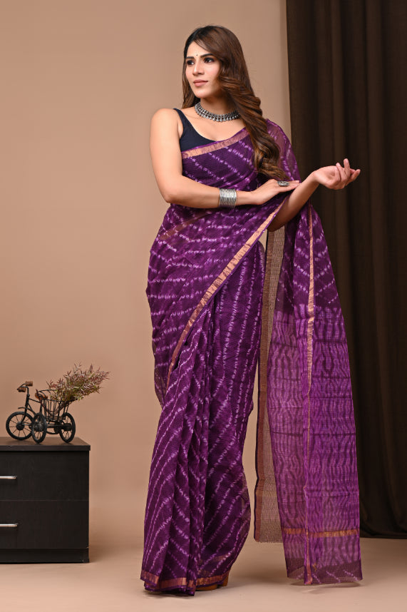 Kota Doria: Purple Lahariya Print