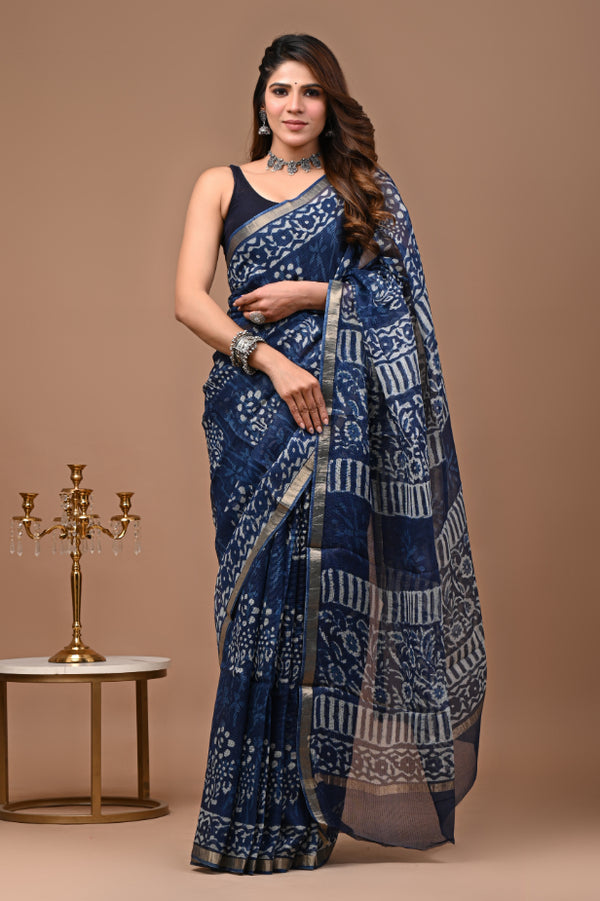 Kota Silk: Artistic Block Saree