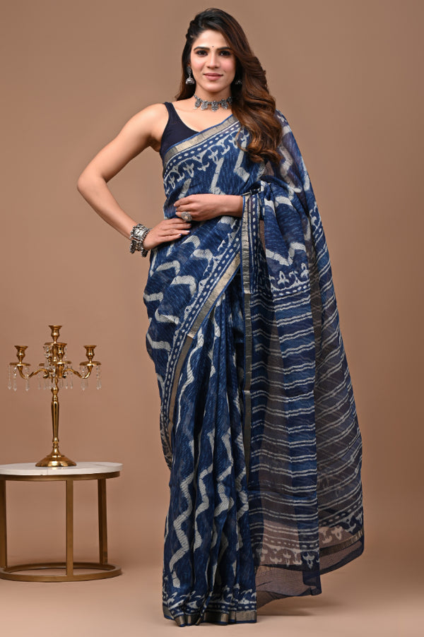 Kota Silk: Artisanal Block Print Saree