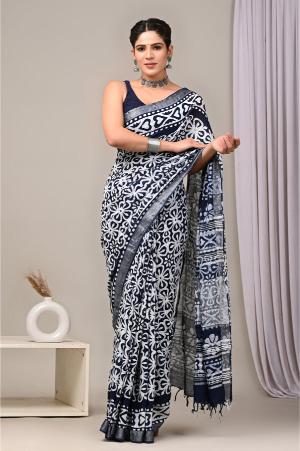 Authentic hand block print saree for modern women