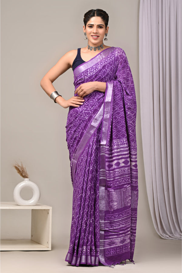 Exclusive linen saree designed for women