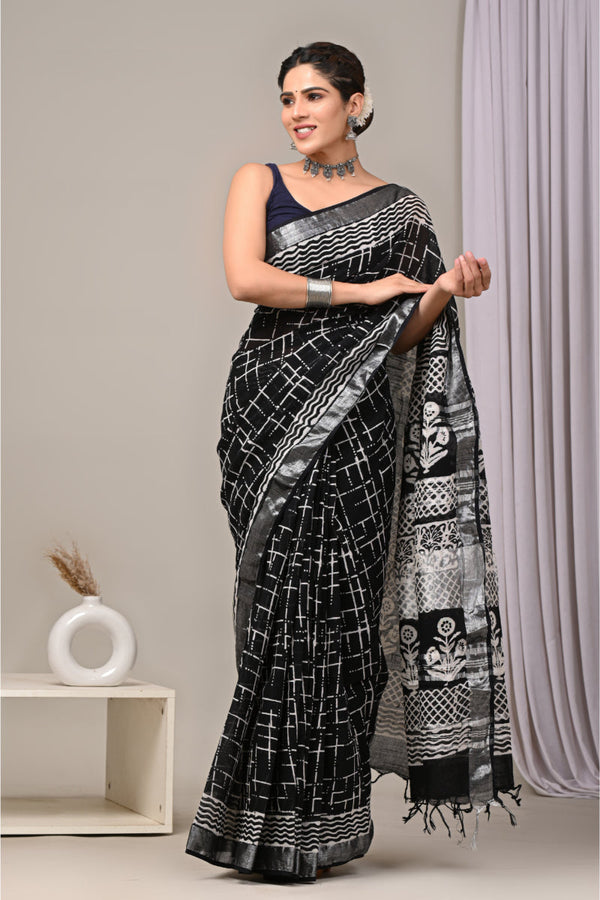 Ethnic block printed saree for modern women