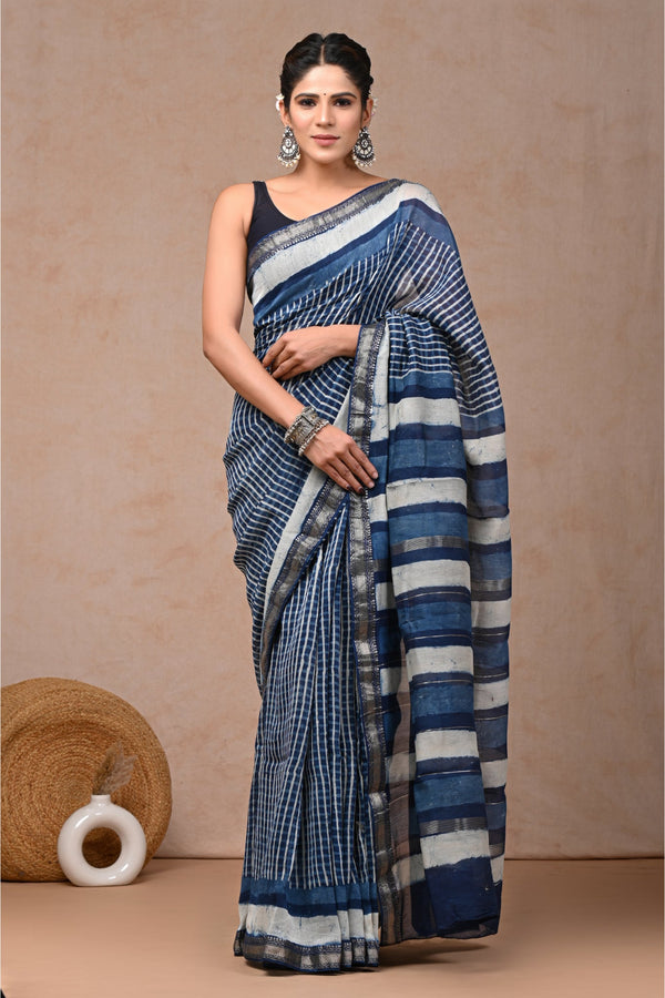 Traditional Opulence in Authentic Maheshwari Silk Sari