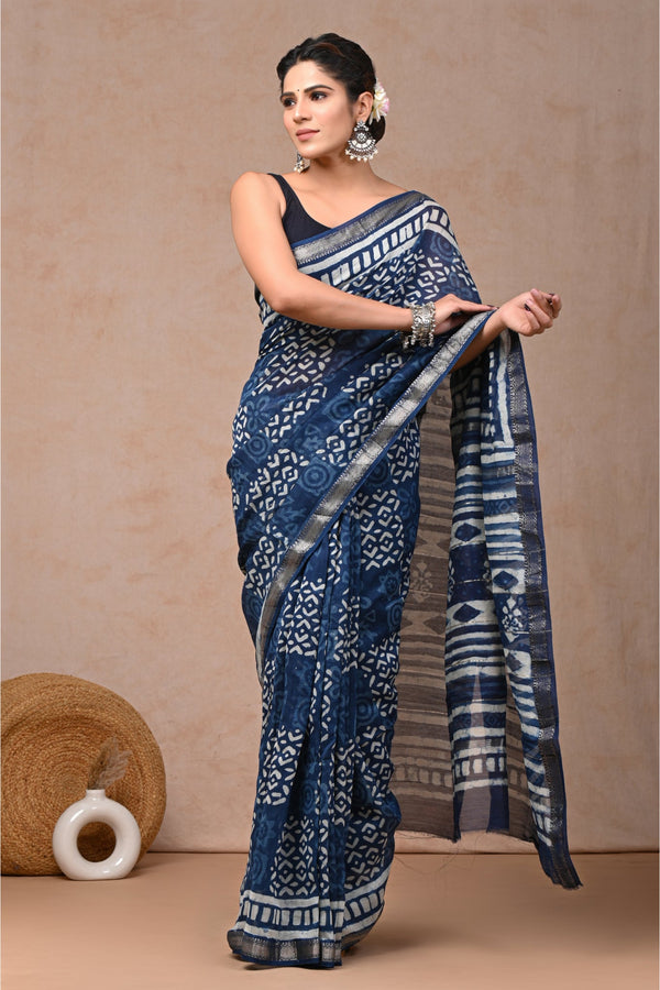 Maheshwari Artistry in Unique Silk Sari