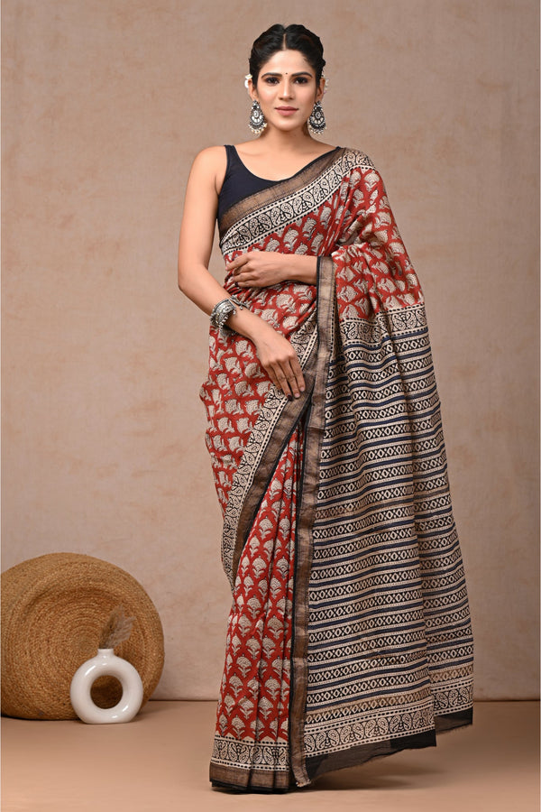 Royal Elegance embodied in Luxury Maheshwari Silk Sari