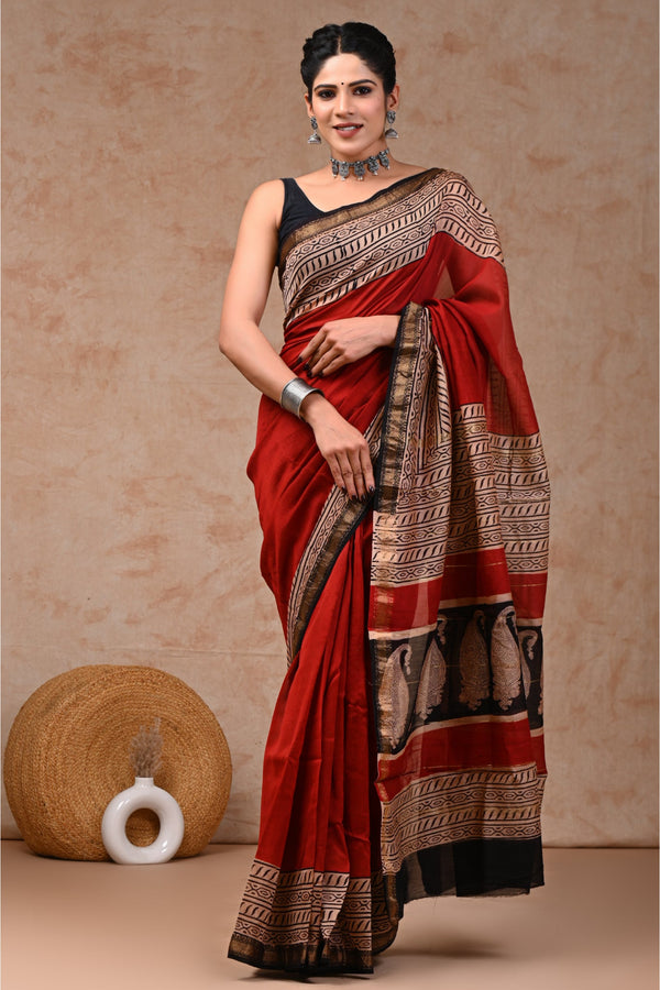 Cultural Heritage Weave of Traditional Maheshwari Silk Sari