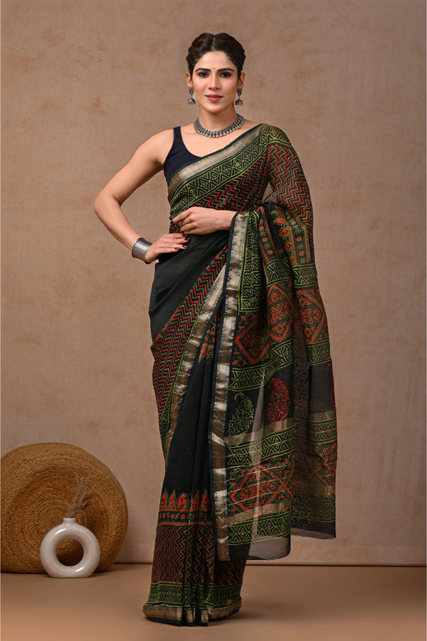 Handloom Splendor embodied in Handmade Maheshwari Silk Sari