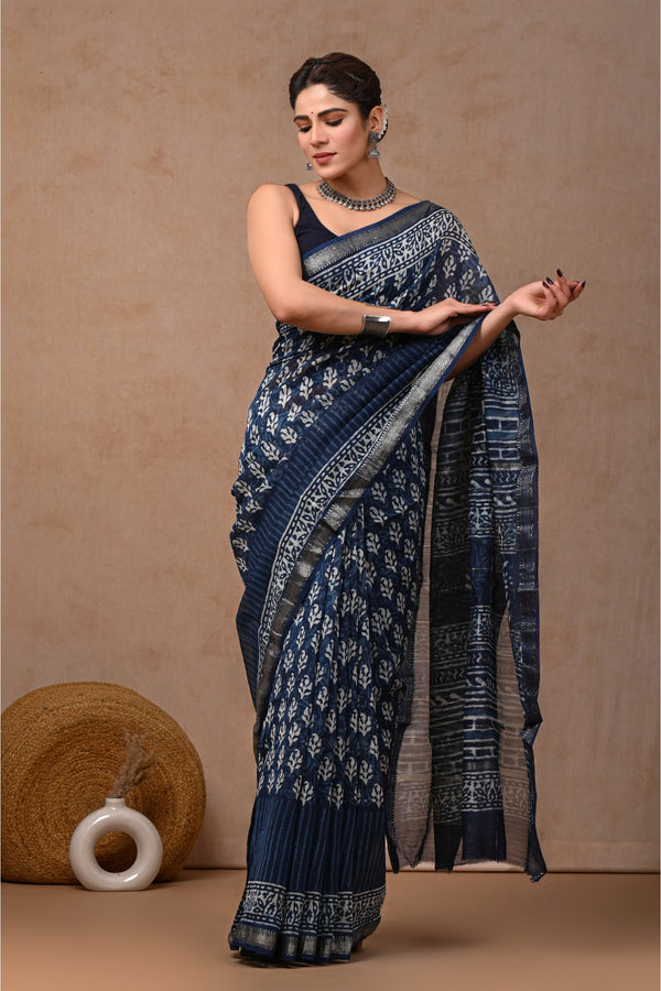 Essence Captured: Unique Silk Sari with Maheshwari Artistry