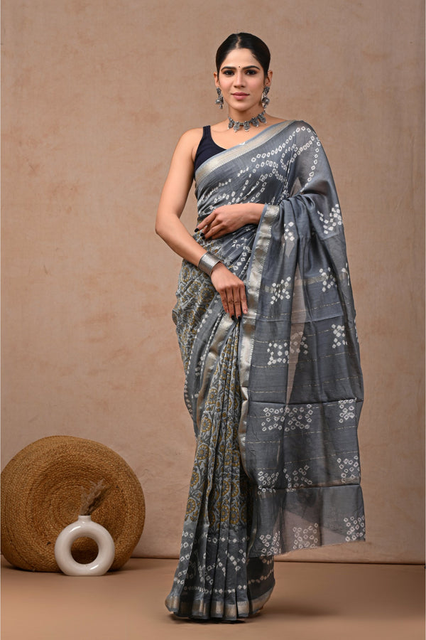 Artisanal Opulence showcased in Handcrafted Maheshwari Silk Sari