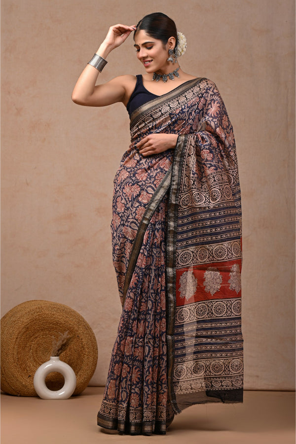 Handloom Heritage reflected in Handmade Maheshwari Silk Sari