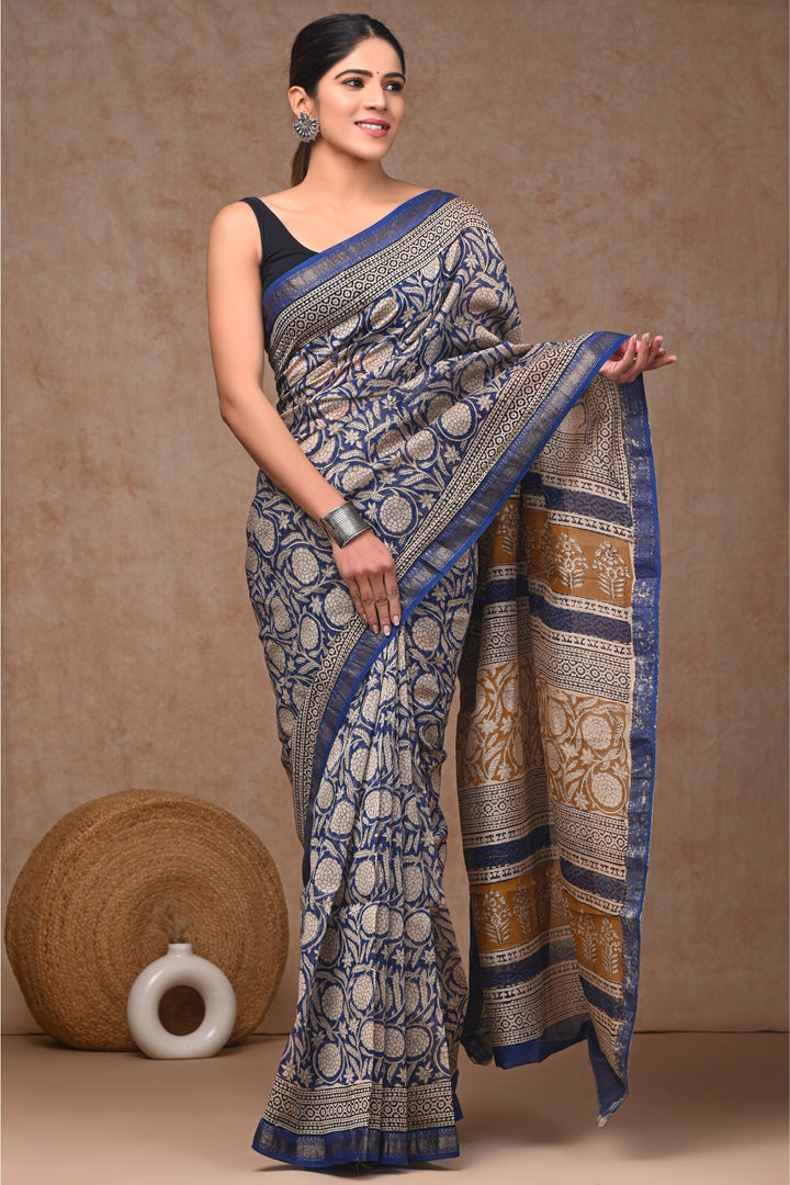 Time-Honored Tradition in Authentic Maheshwari Silk Sari