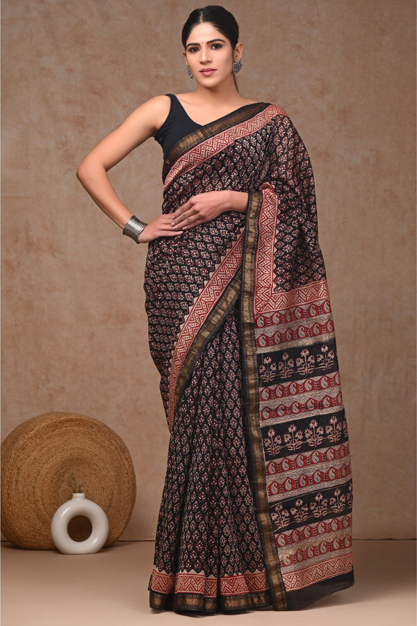 Prestigious Silk Masterpiece: Exclusive Maheshwari Silk Sari