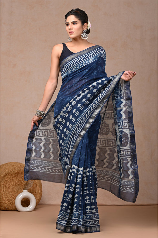 Classic Sophistication of Maheshwari Block Print Sari