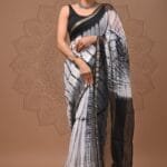 Monochrome Tie-Dye Kota Doria Cotton Saree