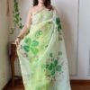 Mint Green Floral Saree