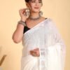 White Linen Saree
