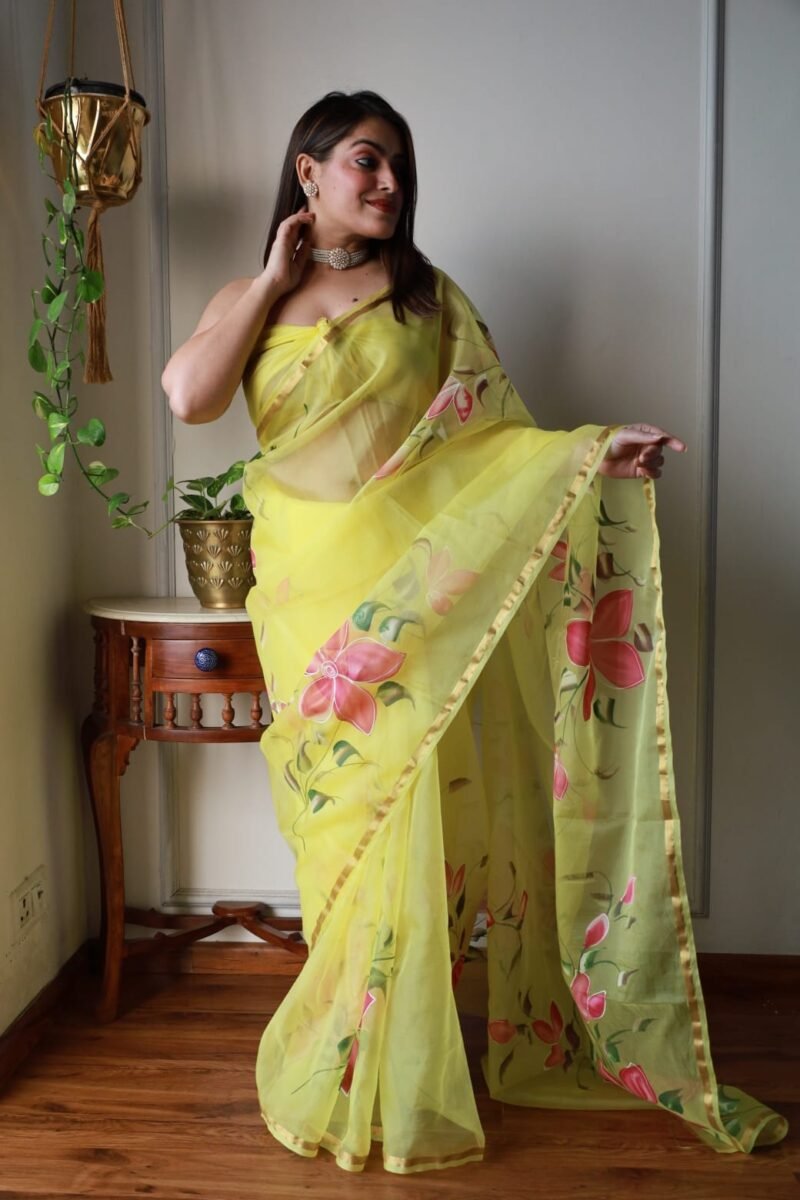 Yellow Floral Saree