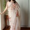 Off-White Rose Saree