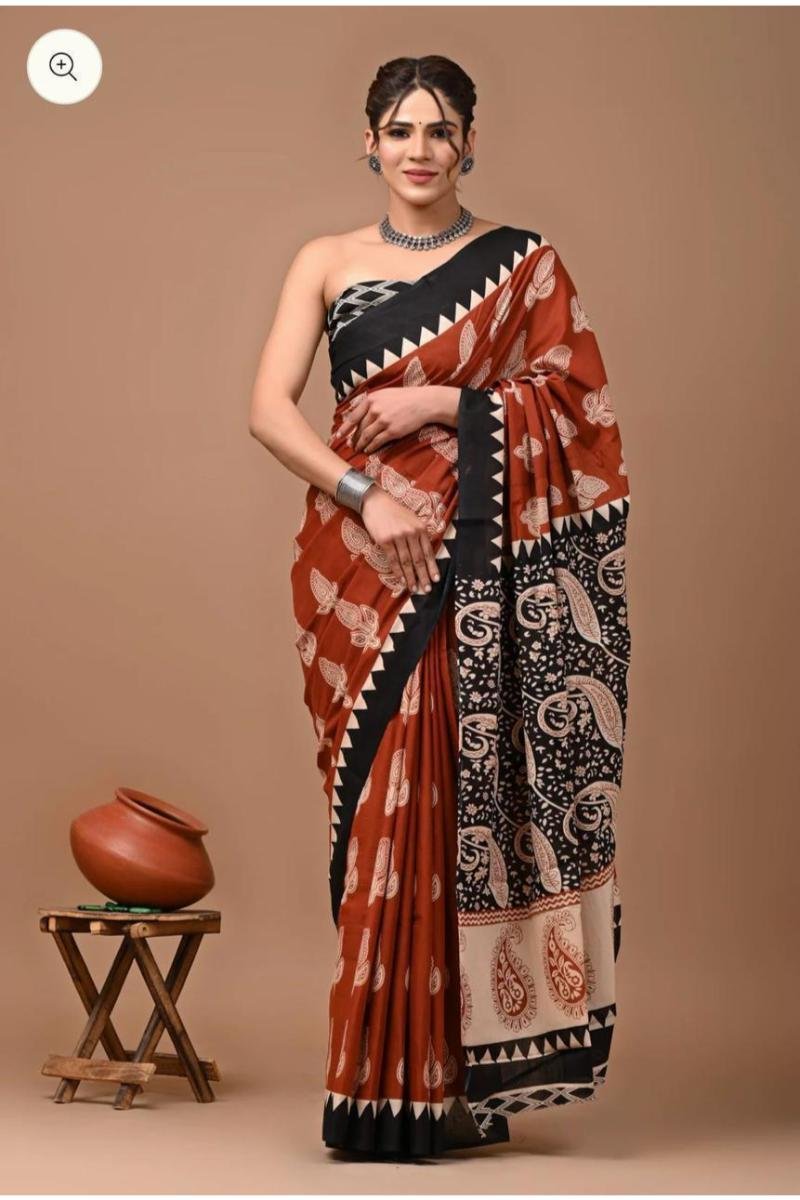 bagru cotton saree by tanviya