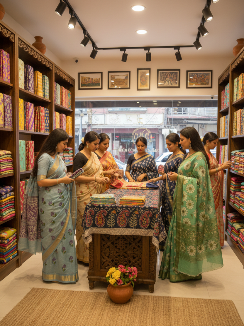 Tanviya Handblock printed Sarees Collection